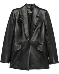 MITILIANE COUTURE - Padded-Shoulder Leather Blazer - Lyst