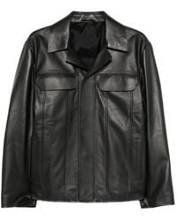 Lardini - Veste En Cuir À Poches À Rabat - Lyst