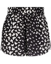 RED Valentino - Butterfly-Print Silk Shorts - Lyst