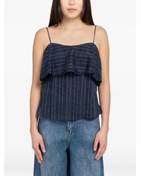 Minimum - Zine Pinstripe Ruffled Top - Lyst