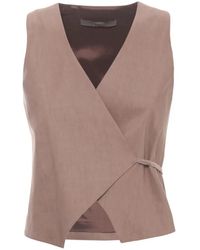 D.exterior - Tie-Detail Sleeveless Waistcoat - Lyst