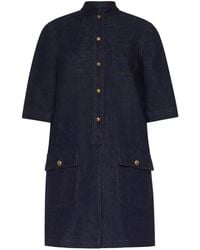 Adam Lippes - Lauder Denim Midi Dress - Lyst