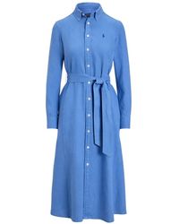 Polo Ralph Lauren - Belted Linen Shirtdress - Lyst