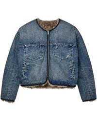 Purple Brand - Reversible Faux-Fur Denim Jacket - Lyst