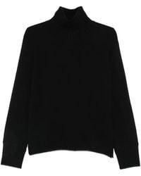 Allude - Ribbed-Trim Mock-Neck Sweater - Lyst