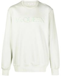 McQueen - Men's Graffiti Hooded Sweatshirt In Light Green - Lyst