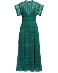Elie Saab - Macramé Midi Dress - Lyst