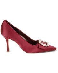 Manolo Blahnik - Hangisi Crystal-Buckle Pumps - Lyst