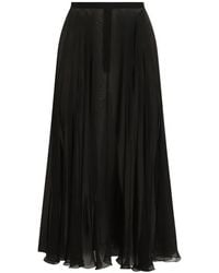 Dolce & Gabbana - Jupe Circulaire En Mousseline - Lyst