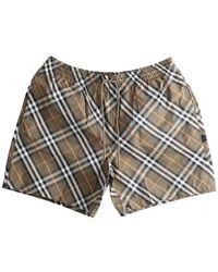 Burberry - Seb Check-Print Drawstring Swim Shorts - Lyst