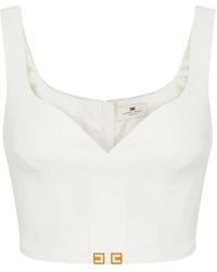 Elisabetta Franchi - Oberteil Mit Logo-Patch - Lyst