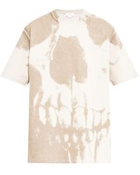McQueen - Skull-Print Cotton T-Shirt - Lyst