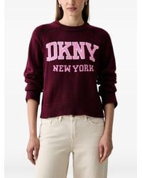 DKNY - Bell Logo-Intarsia Raglan-Sleeve Sweater - Lyst