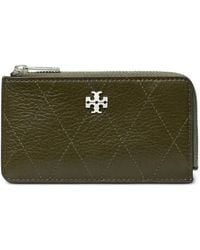Tory Burch - Quilted Calf Leather Cardholder - Lyst