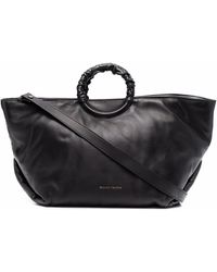Officine Creative Oversized Leather Tote Bag - Black