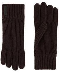 Giorgio Armani - Gerippte Handschuhe Mit Logo-Patch - Lyst
