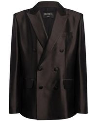 Dondup - Double-Breasted Satin Jacket - Lyst
