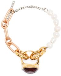 Marni - Ring-pendant Pearl-embellished Chain Bracelet - Lyst