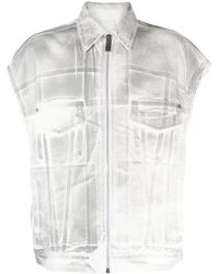 Givenchy - 4G Graffiti-Print Denim Vest - Lyst