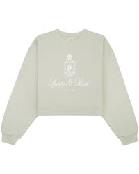 Sporty & Rich - Vendome Cropped Cotton Sweatshirt - Lyst
