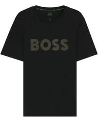 BOSS - Logo-Detail Cotton T-Shirt - Lyst