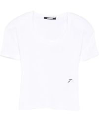 Jacquemus - T-Shirt Met Diepe Ronde Hals - Lyst