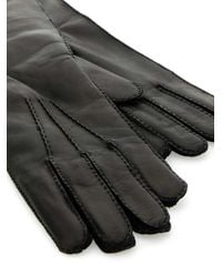 Miu Miu Crocodile Print Leather Gloves in Black | Lyst