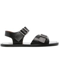 Buttero - Square-toe Leather Sandals - Lyst