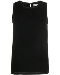 Alberto Biani - Contrast Stitching Detailed Top - Lyst