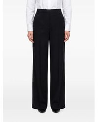 SUTTON NEW YORK - Satin-Trimmed Wide-Leg Trousers - Lyst