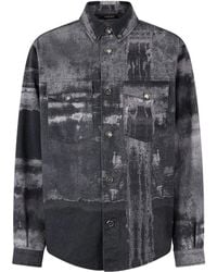 Roberto Cavalli - Jeanshemd Mit Abstraktem Print - Lyst