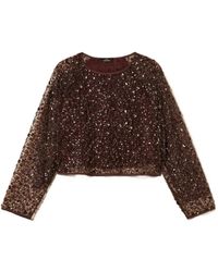 Twinset - Sequin-Embellished Tulle Blouse - Lyst