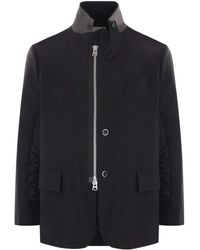 Sacai - High-Neck Zip-Up Blazer - Lyst