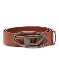 DIESEL - B-1Dr Logo-Buckle Leather Belt - Lyst