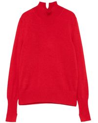 Pinko - High-Neck Logo-Patch Sweater - Lyst