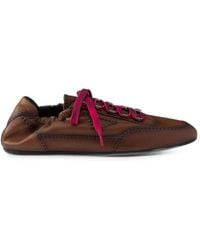 Prada - Collapse Sneakers Aus Gealtertem Leder - Lyst