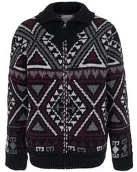 Roberto Collina - Geometric-Pattern Zip-Up Cardigan - Lyst