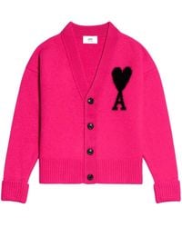 Ami Paris - Ami De Coeur Cardigan - Lyst