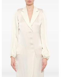 Lanvin - Satin Notched-Lapel Dress - Lyst