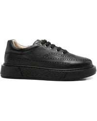 SERGIO MORETTI FIRENZE - Brogue-Detail Pebbled Sneakers - Lyst
