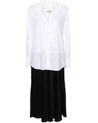 MM6 by Maison Martin Margiela - Vestido Midi De Algodon - Lyst