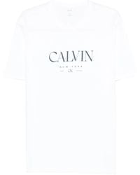 Calvin Klein - T-Shirt With Lettering Logo - Lyst