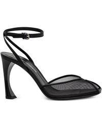 Emporio Armani - Open-Toe Mesh Heeled Sandals - Lyst