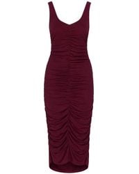 LIZ SKORSIS - Olera Ruched Midi Dress - Lyst