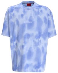 HUGO - T-shirt tie-dye à logo imprimé - Lyst