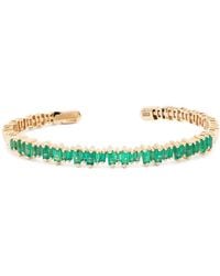 Suzanne Kalan - 18Kt Bold Emerald Open-Cuff Bracelet - Lyst