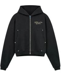 ROUGH - Embellished Zip-Up Hoodie - Lyst