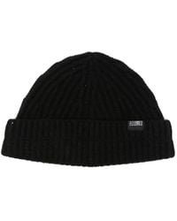 MM6 by Maison Margiela - Ribbed-Knit Logo-Patch Beanie Hat - Lyst