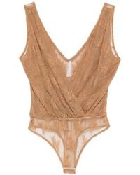 Imperial - Lace V-Neck Bodysuit - Lyst