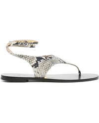 Paris Texas - Amalfi Snakeskin-Effect Sandals - Lyst